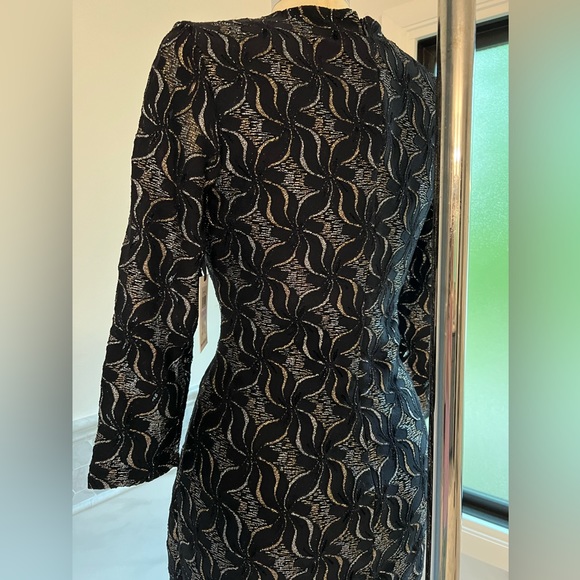 Kensie Knit Lurex Sheath Black Dress - Picture 7 of 12